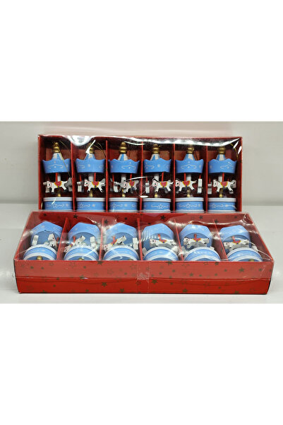 Blooming Plus Mini Carousel Set of 6 Nostalgic Handmade Wooden Gift Ornaments