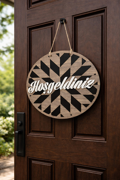 Lazer X Design Kişiye İsme Özel Ahşap Kapı Süsü | Dekoratif Kapı Süsü | Bakla...