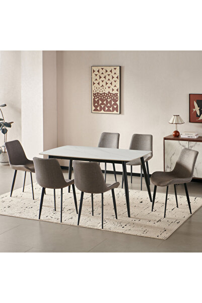 Home Box Movo Roma 6-Seater Sintered Stone Dining Set
