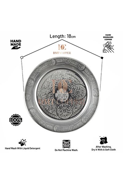 DMT COPPER HOME 18 cm 9 Pcs 430 Quality Chrome Steel Round Serving Plate - St...