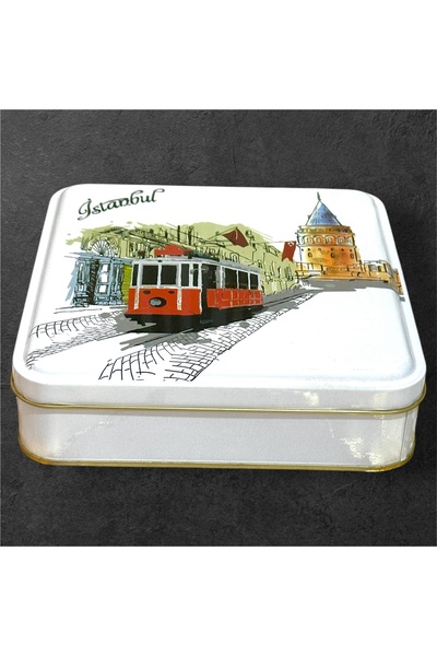 HOBBYSHOP iSTANBUL NOSTALJİK TRAMVAY TEMALI METAL HEDİYELİK KAPAKLI SAKLAMA K...