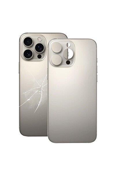 indirimplus iPhone 16 Pro Arka Pil Kapağı Büyük Kamera Delikli Cam