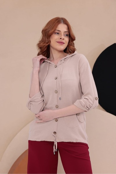 bb butik basic Coconat Buttoned Seasonal Jacket Hkn34