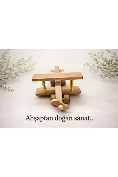 Woodceet AHŞAP UÇAK TEK MOTORLU OYUNCAK