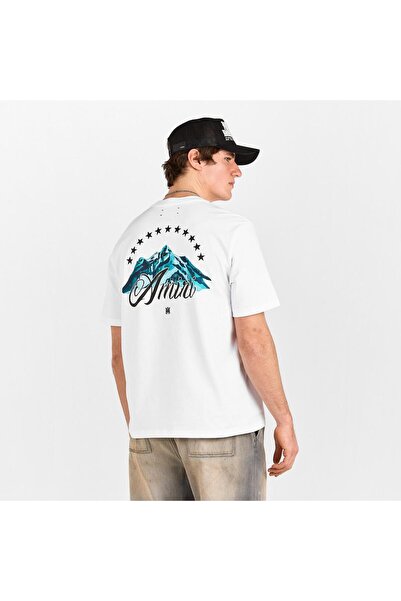 Amiri MA Yıldızlı Dağ Oversize Sırt Baskılı Pamuklu Tişört