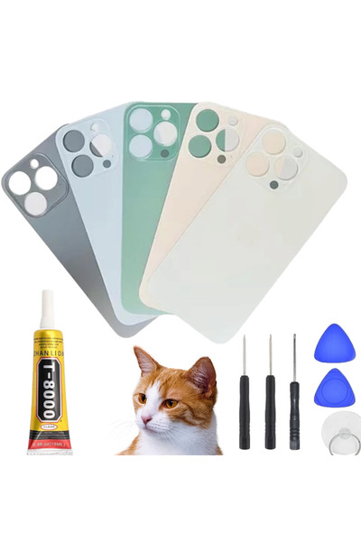 EPY iPhone 13 Pro Arka Kapak Cam Ürün 4 renk Pil Kapağı Cam Ürün Siyah RENK