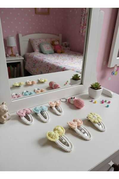 Retro Women Girl's Baby Knitted Design Ribbon Flower Figured Gift Buckle Set