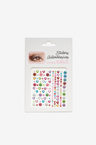 Le Mabelle Çok Renkli Yuvarlak ve Kalp Model Kız Çocuk Yüz ve Tırnak Sticker