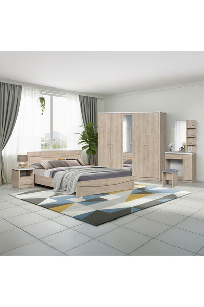 Home Box طقم غرفة نوم موفو كريسنت NXT مكون من 6 قطع بحجم كينج - 180 × 200 سم