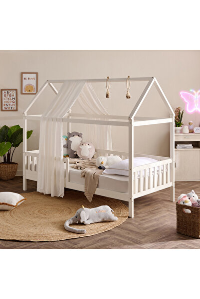 Home Box سرير مفرد من ستوفا فانيلا هاوس مع سياج - 90×200 سم