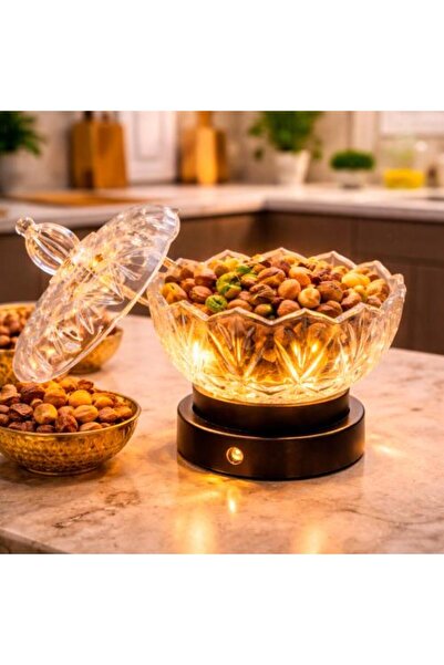 Generic Crystal Illuminated Serving Dish for Dates and Nuts