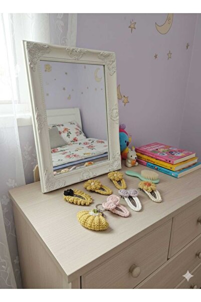 Retro Women Girl's Baby Knitted Design Ribbon Flower Figured Gift Buckle Set