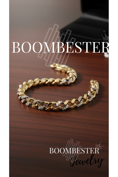BoomBester Imperial Éclat Collection – Stone Transitioned Gold Cuban Chain Pr...