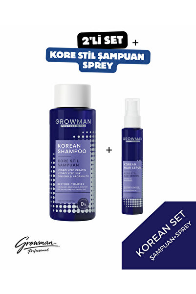 growman Korean Şampuan + Korean Saç Suyu Spreyi Seti – Yoğun Saç Bakım Paketi