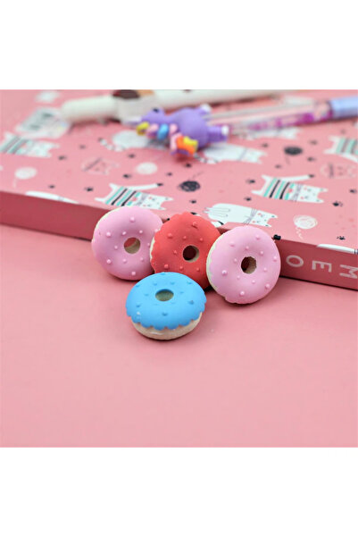 yordama 4-Piece Donut Eraser Set + 2 Assorted Surprise Pens