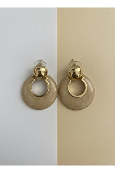 NESBAWORLD Luna Bej Küpe