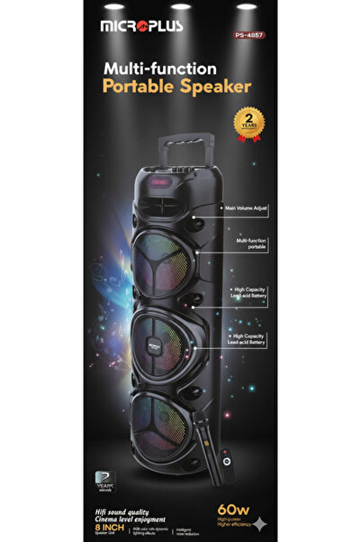 Micro Plus Heavy Duty Portable Speaker 3x8-Inch, 60W High Power Bass