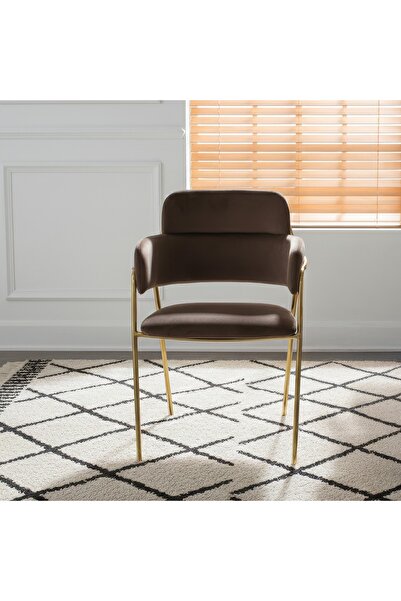 GLAMOURE HOME A stylish chair made of fabric, suitable for the living room, d...