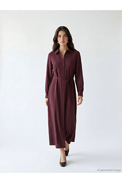 LC Waikiki Freezen Store'dan Eşsiz Ürünler I Dokulu Kuşaklı Gömlek Elbise