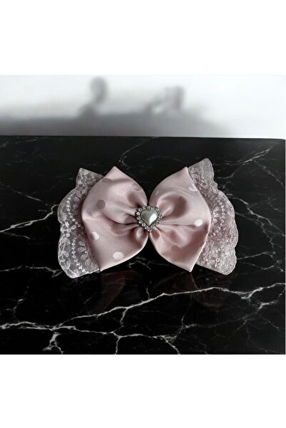 Nimet Abla Butik مشبك شعر من جلد التمساح مصنوع يدويًا