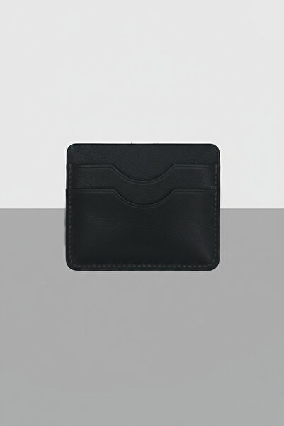 Luqa Leather Genuine Leather Handmade Minimalist Black Card Holder