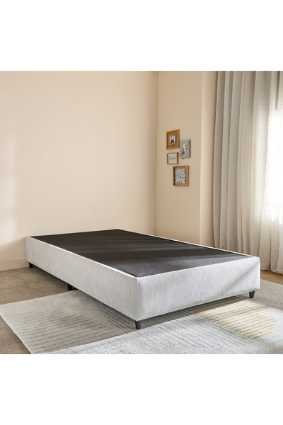 Home Box Ivory Upholstered Twin Bed Base - 120x200 cm
