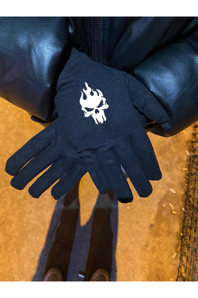 Flex Сухий череп Скелет Punisher Модель 2 з відбивачем Чорні рукавички Мотоци...