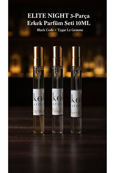 KokuAtölyesi Elite Night 3x10ML Erkek Parfüm Seti – Black Code, Tygar, Old Fa...