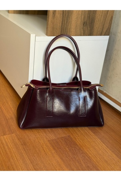 Bagnest Faux Leather Three-Compartment Women's Hand and Shoulder Bag