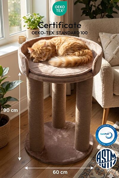 Pet Dreams Nando Lüks Kedi Tırmalama Ve Dinlenme Alanı, Sertifikalı Kumaş