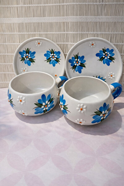 RGS HOMELİFE 2'li El Yapımı Seramik Kupa Seti, Kahve, Espresso ve Çay Kupa Se...