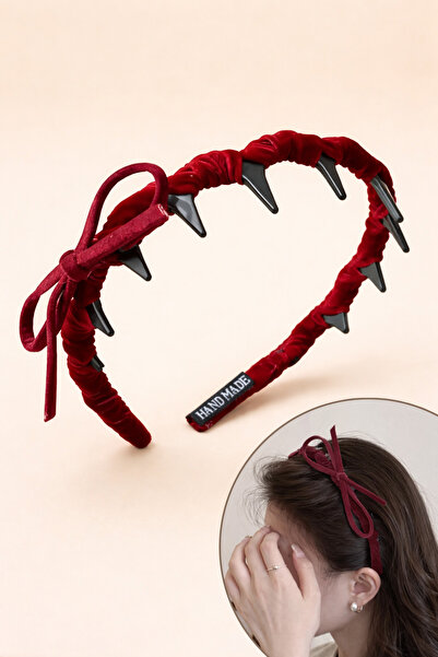 CSR AKSESUAR Coroană cu arc din catifea burgundă