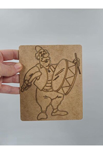 Mu Art Ahşap 10 قطع طبلة رمضان خشبية للرسم رقم 6، نشاط فني للمدرسة، 15 سم