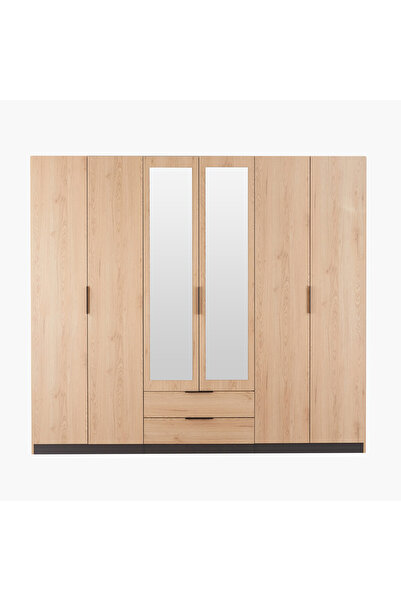 Home Box خزانة ملابس أوريون تشيستر بستة أبواب مع درجين ومرآتين