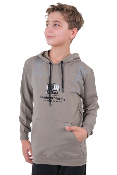 İrem Çocuk Giyim Boy's Blade Written Hooded Sweatshirt with Kangaroo Pocket a...