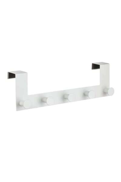 OEM Door Hook with 5 Hooks, Metal, White, 53x4x10.5cm