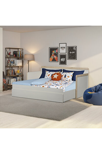 Home Box سرير نهاري مفرد قابل للتمديد من موفو فاستو مع سرير قابل للسحب - 90/1...