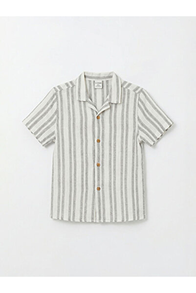 LC Waikiki Rmz Gi̇yi̇m Farkiyla Çi Striped Iisa Sleeve Boys' Shirt