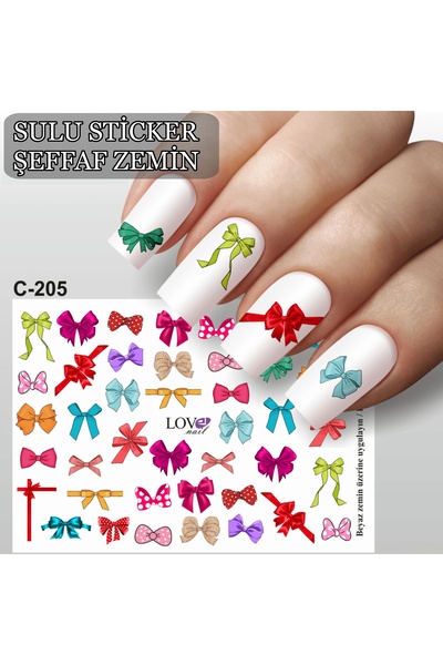 ECLAT TIRNAK STİCKERİ ÇİZGİ FİLM (SULU TATTOO ÇIKARTMA) ŞEFFAF ZEMİN