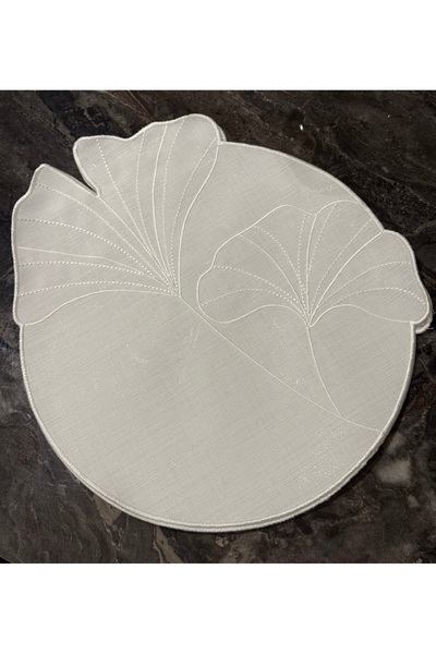 2Ddesign Şık Nakış Detaylı Yaprak Formlu Supla – Dekoratif Amerikan Servis