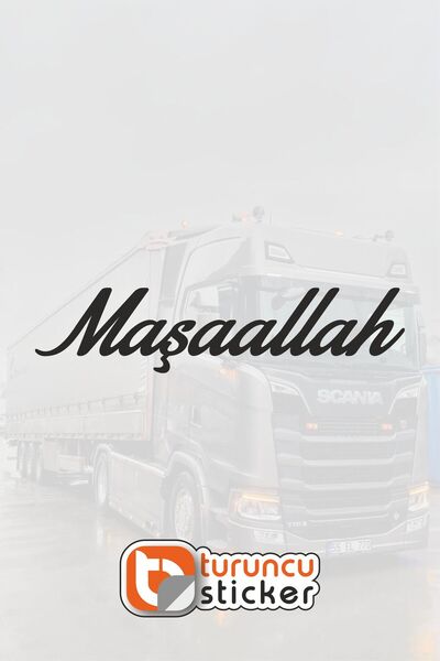 Turuncu Sticker Maşallah Sticker Etiket 20x4.5 cm – Araç – Motor – Laptop - K...
