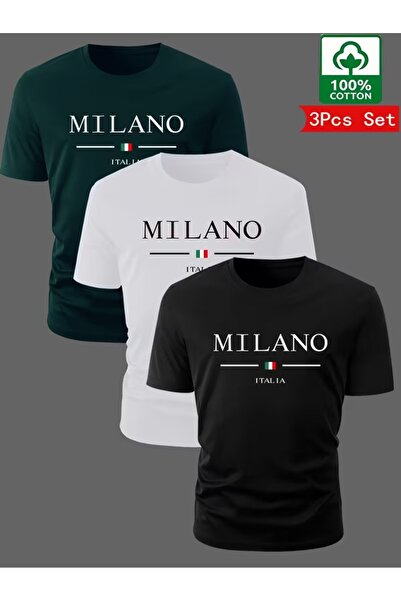 PAVRO Unisex Oversize Fit Multi T-Shirt Milano Printed Tshirt