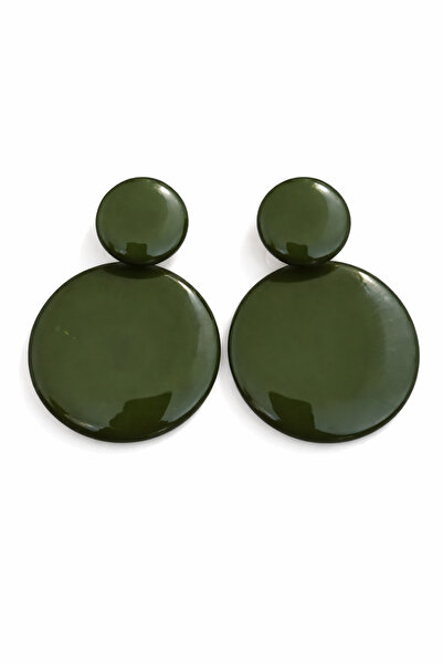 NİL MOON Çift Disk Yeşil Küpe