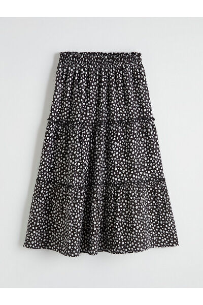 LC Waikiki Özmarka Fusta pentru fete cu talie elastică, sezon nou imprimeu fl...