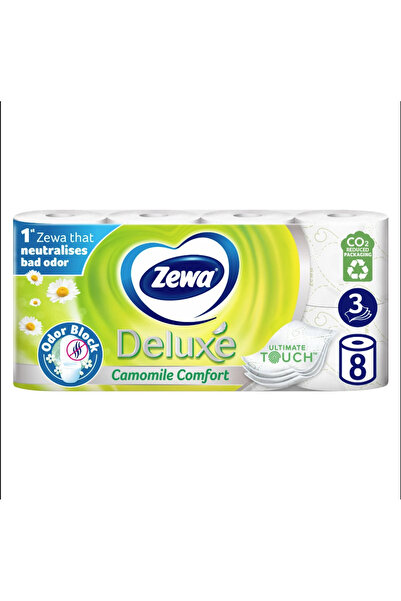 Zewa Deluxe Camomile Comfort Toilet Paper – 3 Ply, 8 Rolls