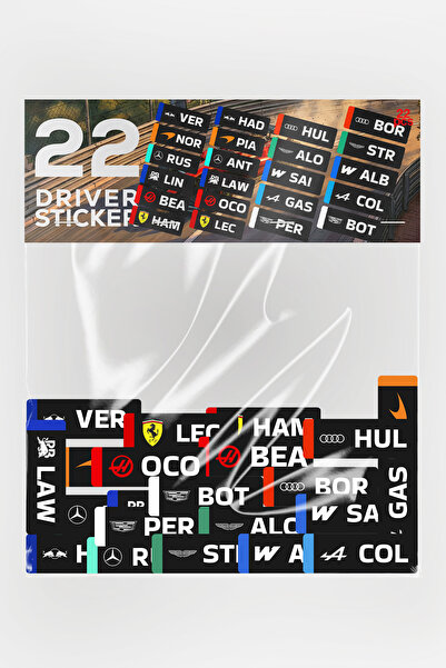 Baprile Motorsporları F1 Yarışçıları 2026 Lineup 22 Parça Sticker Paketi Kali...