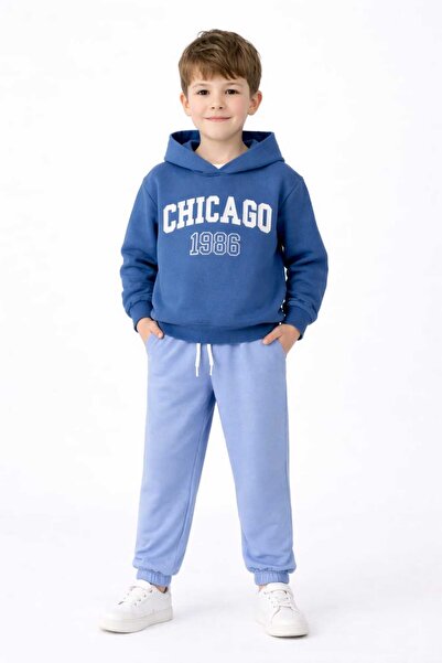 krm kerem bebe Seasonal Cotton Hooded Children's Top and Bottom Set