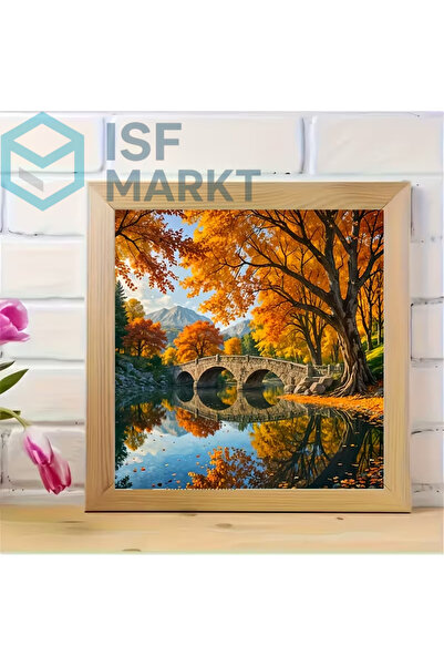 ISF MARKT Elmas Boyama Seti - Akrilik Taşlar, Sonbahar Göl Manzarası DIY 30x3...