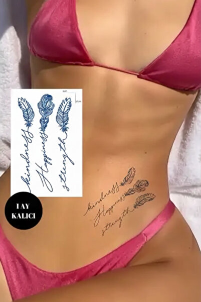 shop Tüy ve Motivasyon Yazılı Geçici Dövme - 12 Saat Sonra Kararan Tattoo - 8...