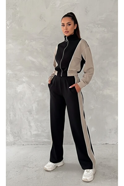 MAİMODA Kadın Renk Bloklu Eşofman Takımı / Women Color Block Tracksuit Set